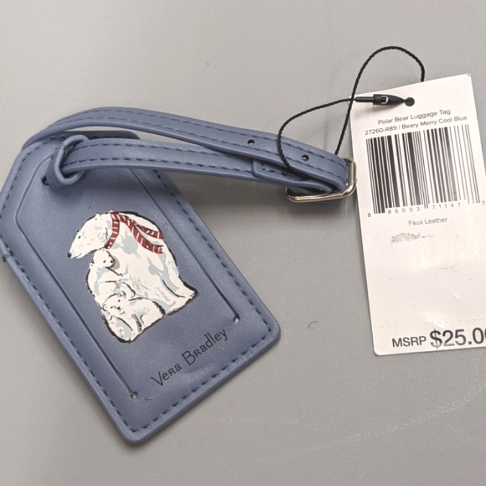 Vera Bradley cute polar bear luggage tag